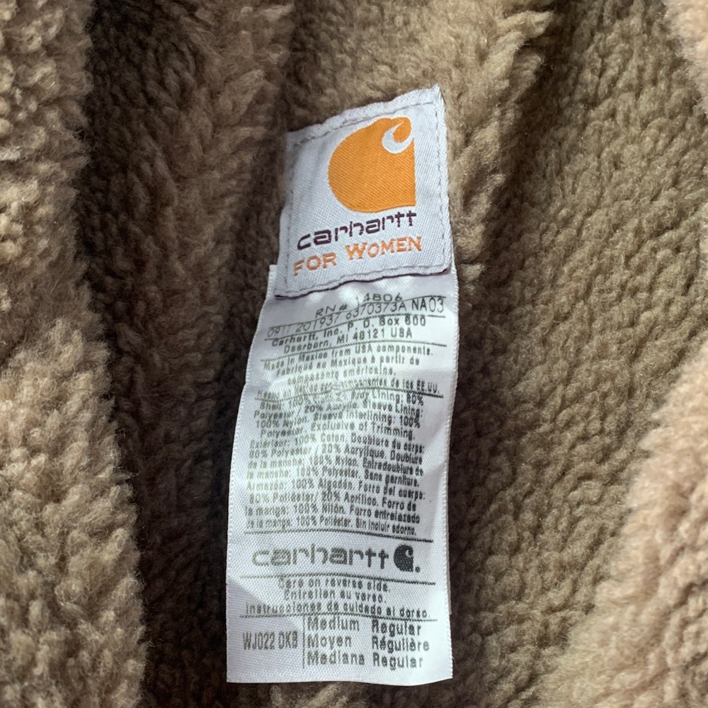 Carhartt women's size medium Dark Brown Jacket Fleece lining duck - Picture 6 of 13